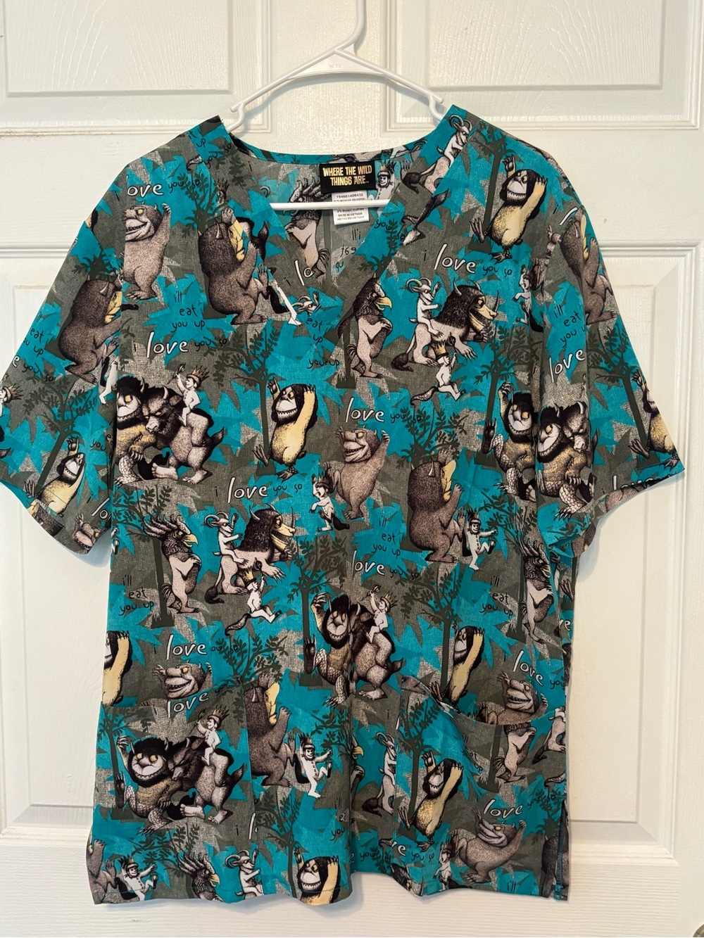 Where The Wild Things Are Unisex Scrub Top *BRAND NEW WITHOUT TAGS*